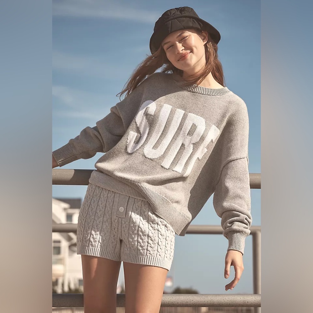 Electric & Rose Cream Surf Sweater